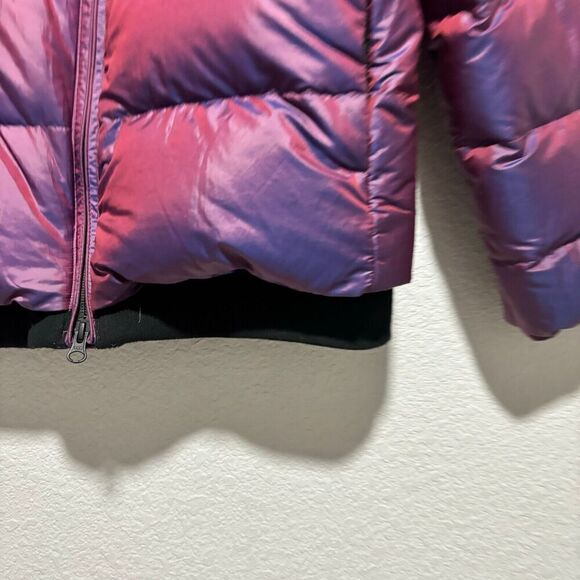 Nike Down Fill Iridescent Hooded Full Zip Puffer Jacket Large Purple Lined - Picture 7 of 15